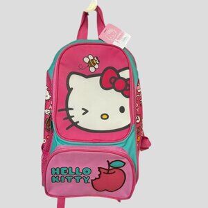 Hello Kitty Book Bag Back Pack Glittery Pink & Turquoise